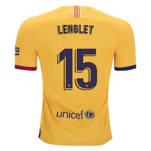 Camiseta Barcelona NO.15 Lenglet 2ª 2019/20 Amarillo